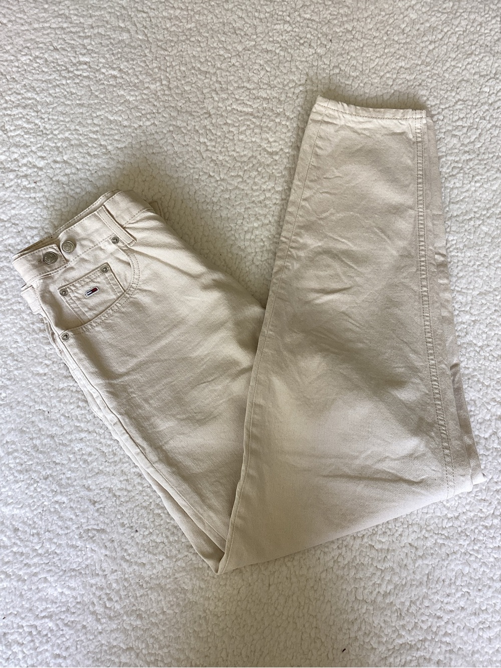 Tommy Jeans Ecru Mom Jeans High Rise Tapered Vintage 26x32